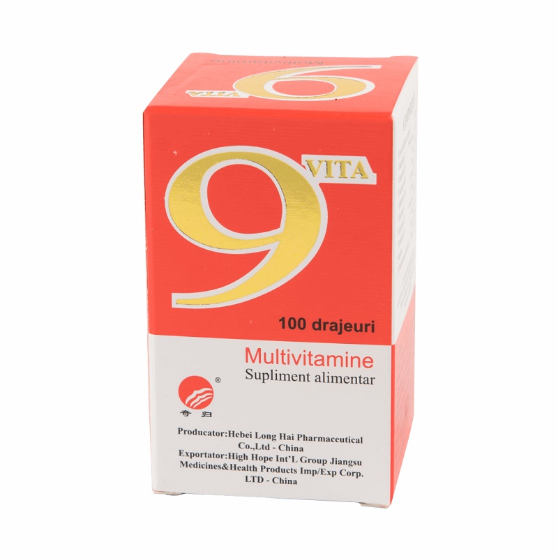 Multivitamine 9Vita, 100 drajeur, Yongkang International China