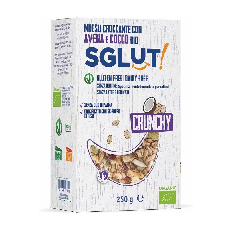 Musli Crocant cu fulgi de Ovaz si Cocos Fara Gluten, Bio, 250 g