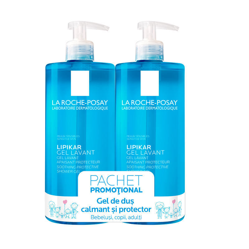 Oferta pachet Lipikar Gel Lavant, 2x750 ml, La Roche Posay