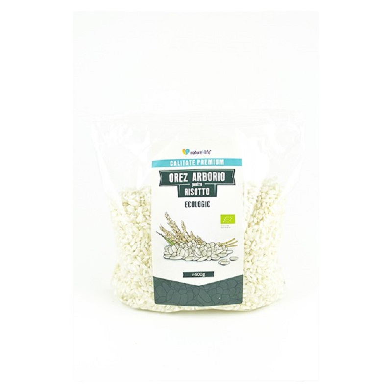 Orez Arborio Bio pentru Risotto, 500 g, Nature4Life