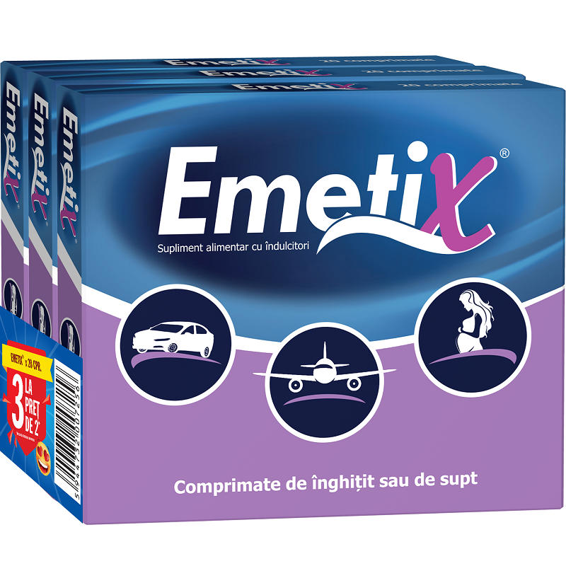 Pachet Emetix 20 comprimate, 3 la pret de 2, Fiterman