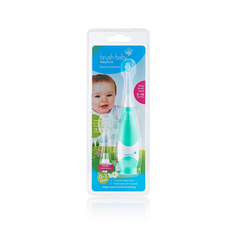 Periuta de dinti electrica Babysonic, turcoaz, 0-3 ani, Brush Baby