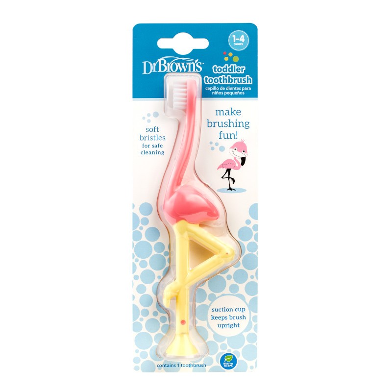 Periuta de dinti pentru copii Flamingo, 1-4 ani, Dr. Browns