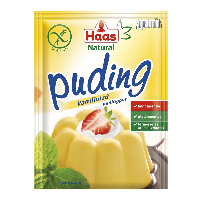 Praf de budinca cu gust de vanilie fara gluten, 40 g, Haas Natural