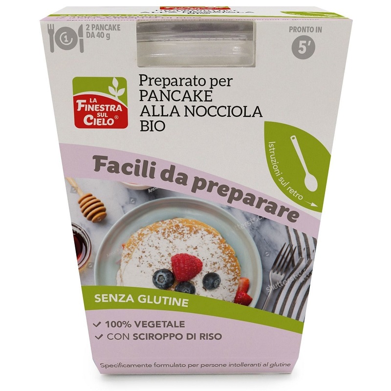 Preparat vegetal pentru clatite cu alune fara gluten, 100 gr, Finestra Cielo