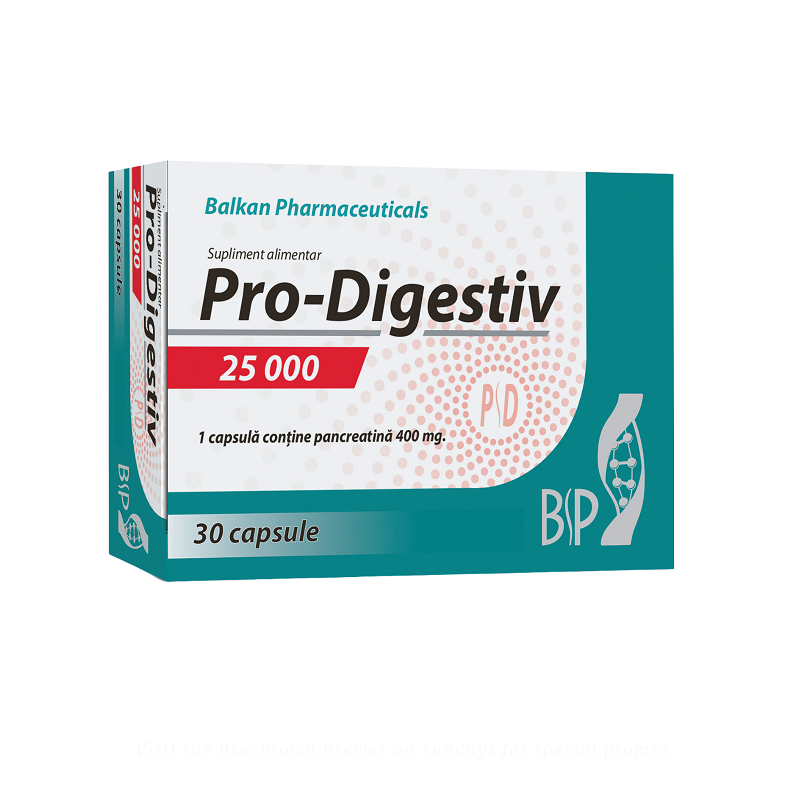 Pro digestiv, 25000 UI, 30 capsule, Balkan Pharmaceuticals, Esvida