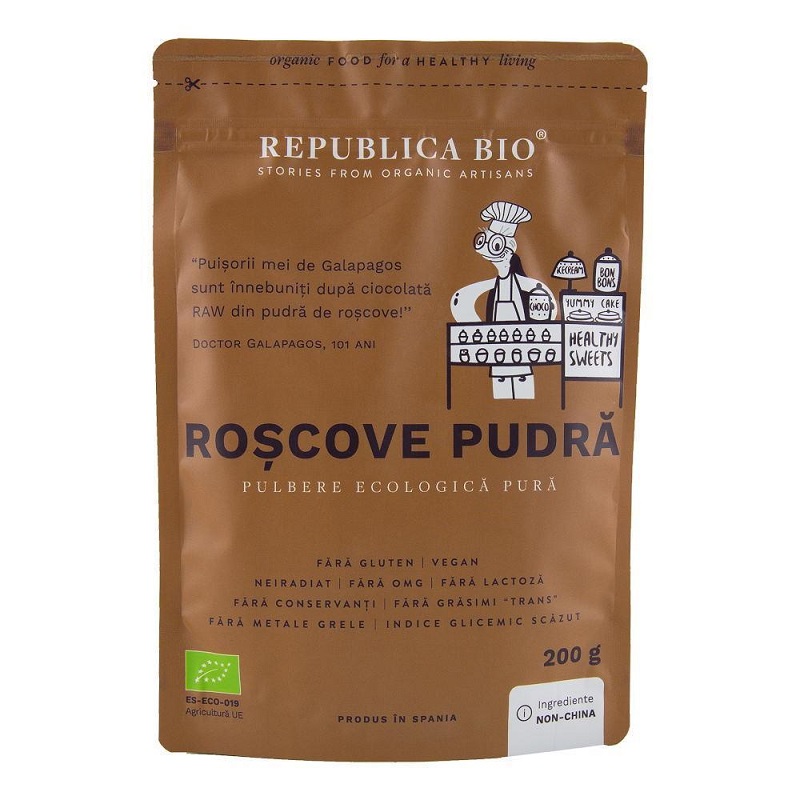 Pudra de roscove/carob Bio, 200 g, Republica Bio