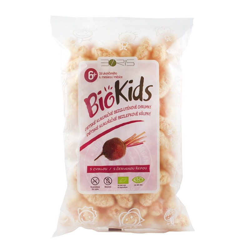 Pufuleti Bio cu sfecla rosie, 55 gr, Biokids