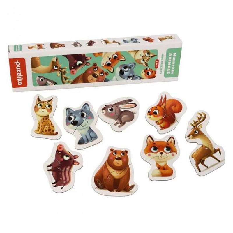 Puzzle animalute de la munte, +2 ani, 16 piese, Puzzlika