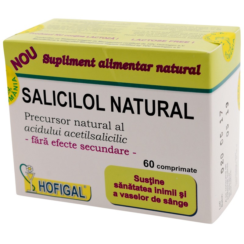 Salicilol natural, 60 comprimate, Hofigal