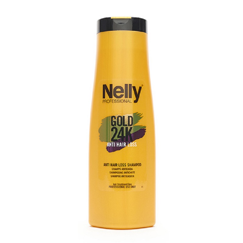 Sampon impotriva caderii parului Gold 24K, 400 ml, Nelly Professional