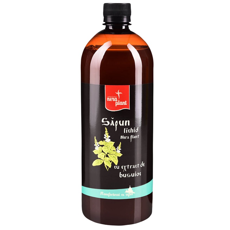 Sapun lichid cu extract de busuioc, 1000 ml, Nera Plant