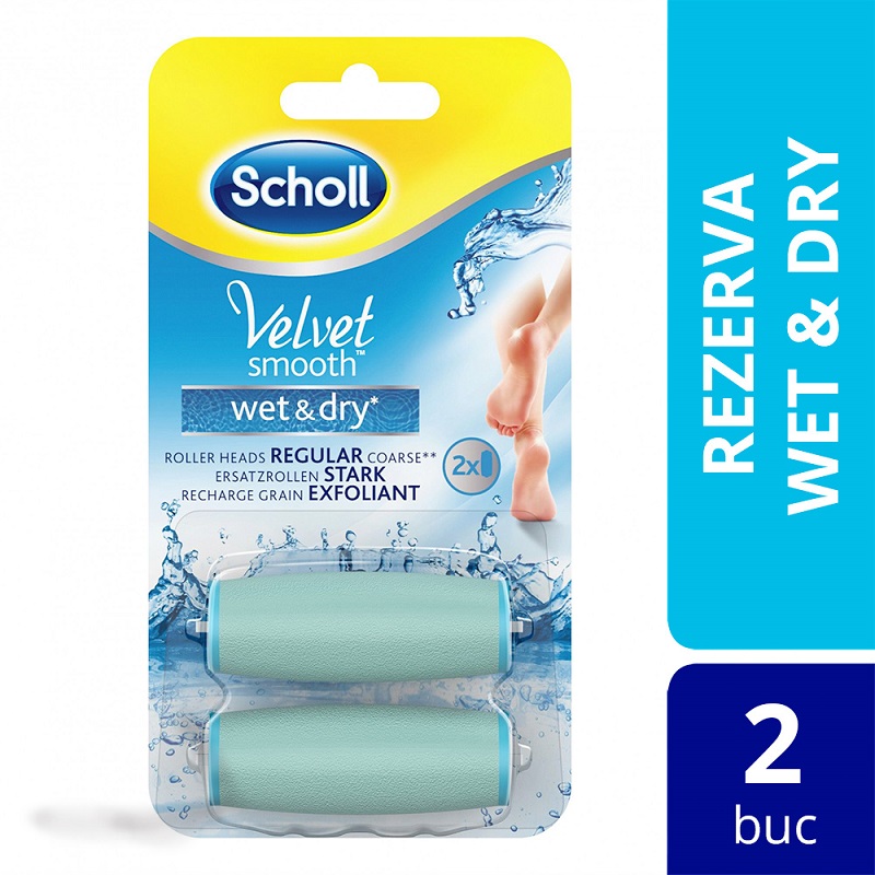 Rezerve pentru Pila Electrica, Velvet Smooth, cu Minerale Marine, pentru exfoliere normala, Scholl