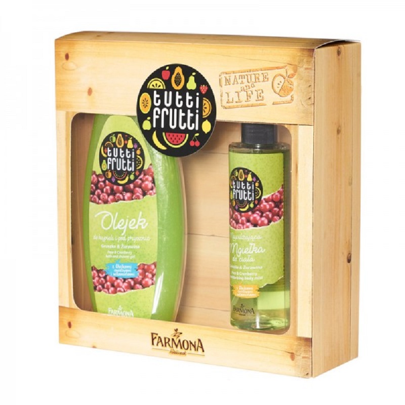 Set Tutti Frutti Gel de dus 425 ml si Spray de corp 200 ml, Pere si Merisoare, 81587, Farmona