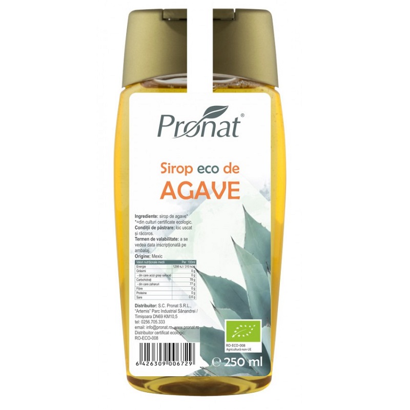 Sirop Bio de agave, 250 ml, Pronat