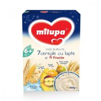 7 Cereale cu lapte si 4 fructe Vise placute, +6 luni, 250 g, Milupa