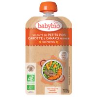 Piure de mazare,morcovi si carne de rata, 120g, Babybio