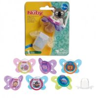 Suzeta fluture decor silicon cu inel, 0-6 luni cu capac igienic, 5857SFS, Nuby