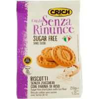 Biscuiti din aluat fraged fara zaharuri cu faina din orez si indulcitor, 270 g, Crich