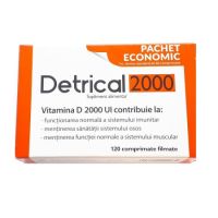 Vitamina D3 Detrical, 2000UI, 120 comprimate filmate, Zdrovit