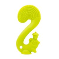 Inel gingival din silicon Veverita, Verde, +3 luni, 1 bucata, Mombella