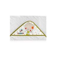 Prosop de baie cu gluga, 100x100 cm, Love Alb/Pistachio, 00721816, Petite Star