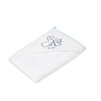Prosop de baie cu gluga, 80x80 cm, Alb, Little Bunnies, Tega Baby