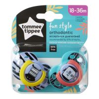 Suzete Ortodontice pentru fete, Zebra si Elefant, Fun Style, 18-36 luni, 2 buc, Tommee Tippee