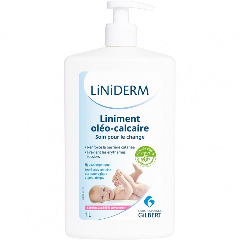 Solutie cu pompita pentru curatarea zonei scutecului Liniderm, 1000 ml, Laboratoires Gilbert