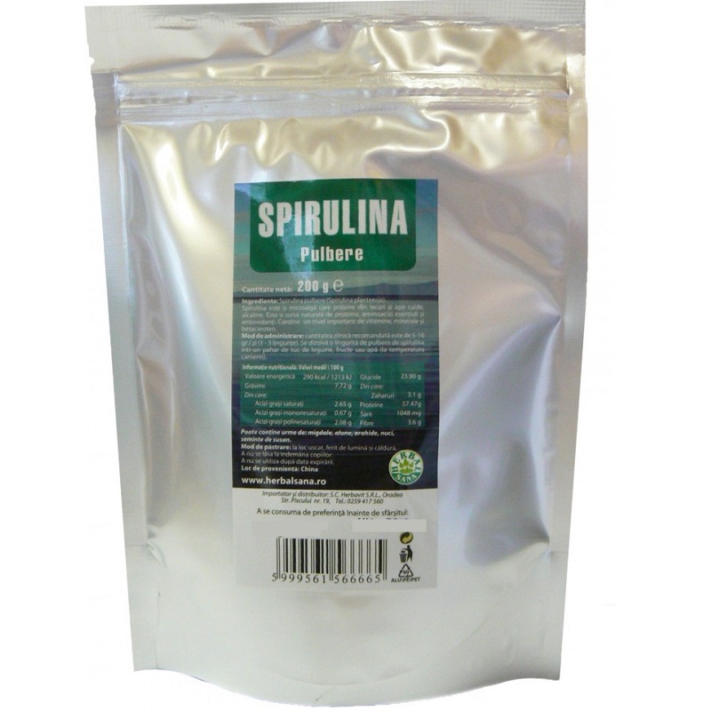 Spirulina pulbere, 200gr, Herbal Sana