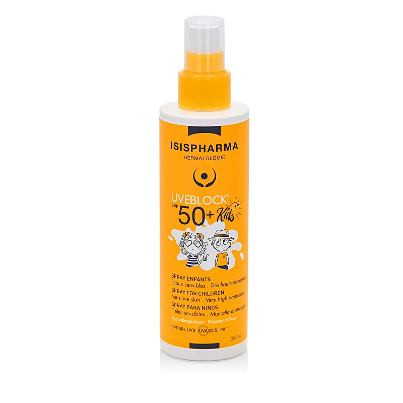 Spray cu protectie solara pentru copii SPF50+ UVEBlock, 200 ml, Isis Pharma