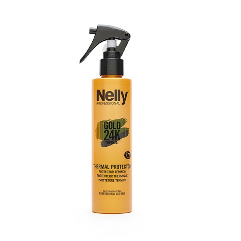 Spray cu protectie termica Gold 24K Thermal, 200 ml, Nelly Professional