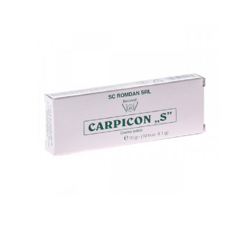 Supozitoare Carpicon S, 1g, 10 bucati, Romdan