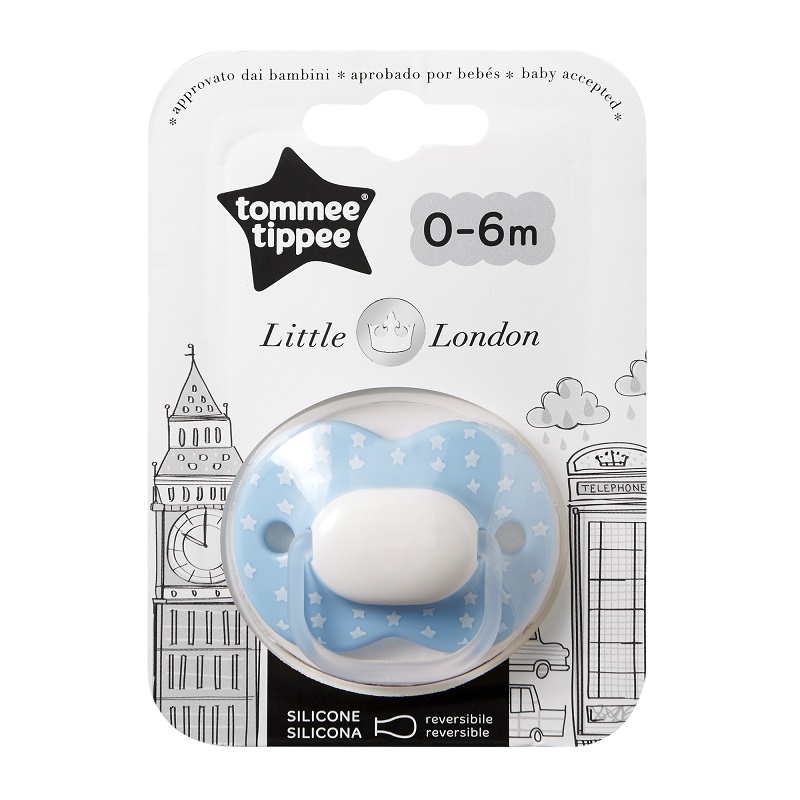 Suzeta ortodontica Little London Baieti, 0-6 luni, 1 buc, TT0154, Tommee Tippee