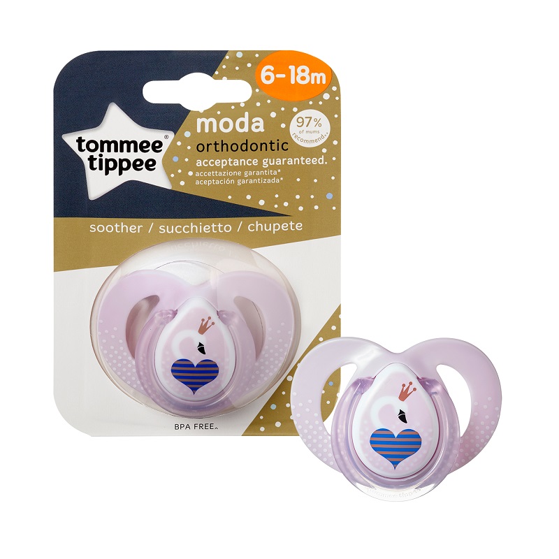 Suzeta ortodontica roz model Lebada, Moda, 6-18 luni, Tommee Tippee