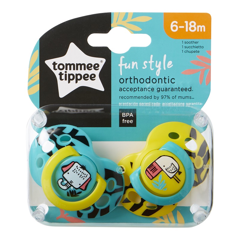 Suzete ortodontice de zi Fun Style, 6-18 luni, 2 bucati, Tommee Tippee