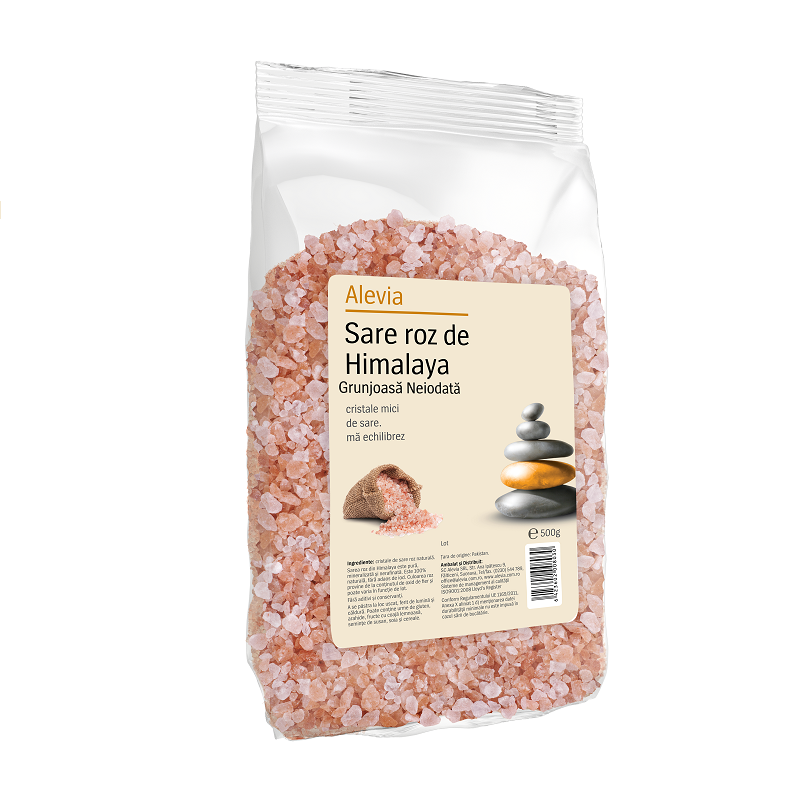 Sare roz de Himalaya Grujdoasa Neiodata, 500gr, Alevia