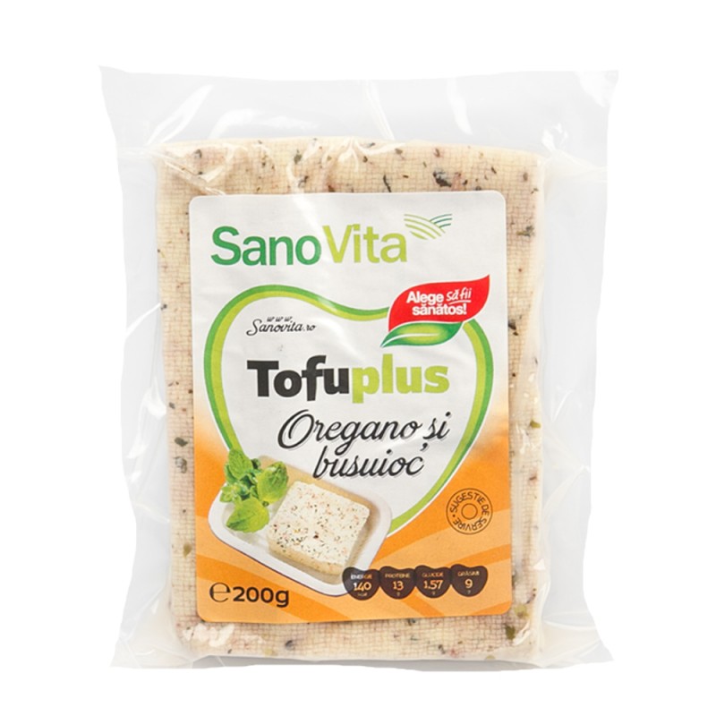 Tofu cu oregano si busuioc, 200g, Sanovita