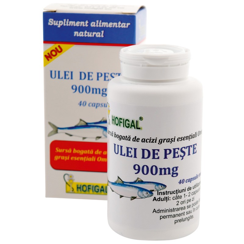 Ulei de peste 900mg, 40 capsule, Hofigal