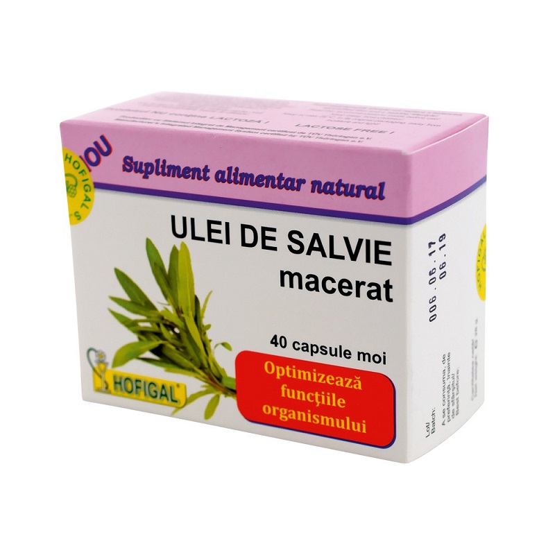 Ulei de salvie macerat, 40 capsule, Hofigal