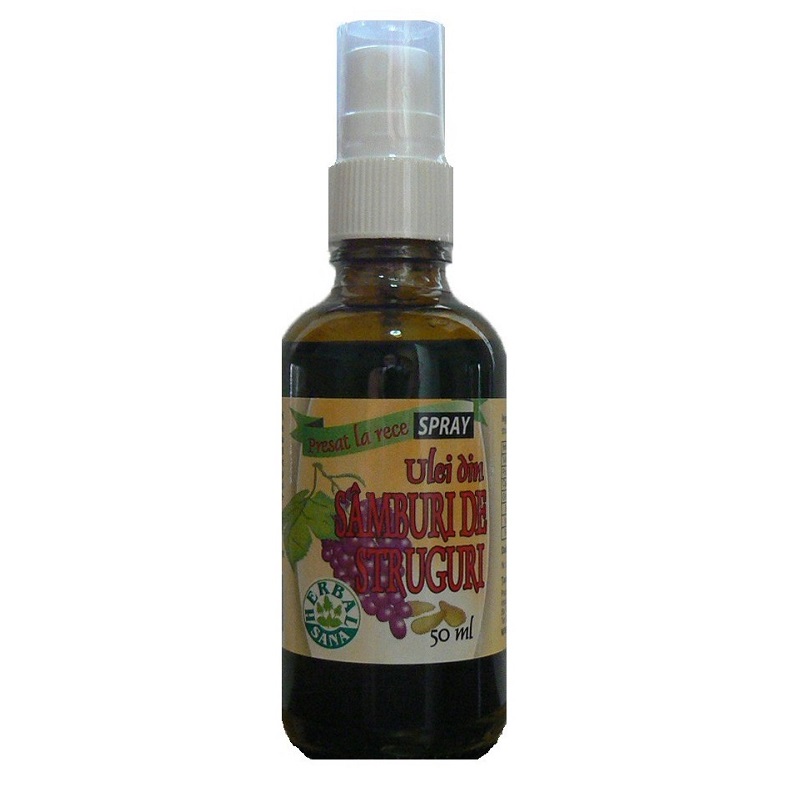 Ulei din samburi de struguri cu pulverizator, 50 ml, Herbal Sana