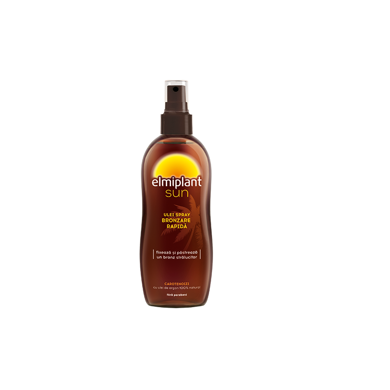 Ulei spray pentru bronzare rapida, SPF 0, 150 ml, Elmiplant