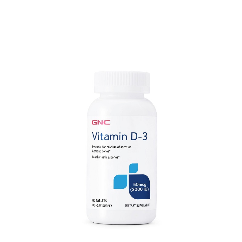 Vitamina D3 50 mc 2000 IU, 180 tablete, GNC